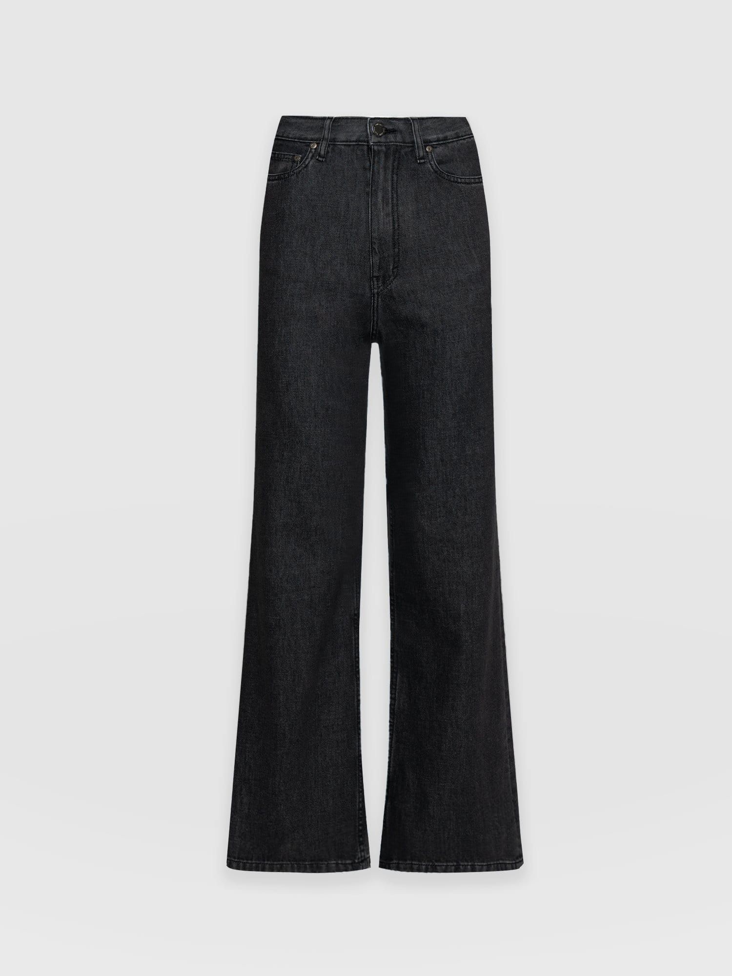 Wide Leg Flare Stretch Jeans Black Wash - Women's Jeans | Saint + Sofia® US